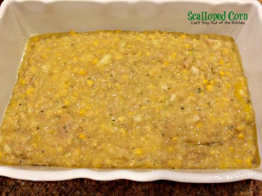 Scalloped Corn | Can't Stay Out of the Kitchen | quick and easy #corn #casserole that's a great #sidedish for #holidays or company.