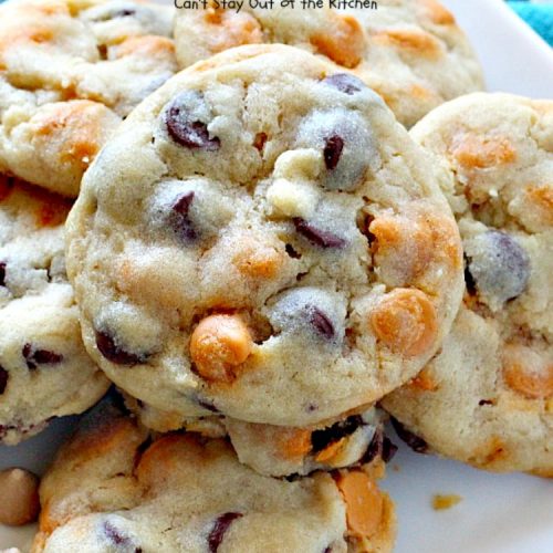 Sea Salt Caramel Chocolate Chip Cookies | Can't Stay Out of the Kitchen | these #cookies are divine! They have double the #caramel & #chocolate chips so they're rich, decadent & heavenly. #dessert