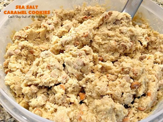 Sea Salt Caramel Cookies | Can't Stay Out of the Kitchen | these amazing #caramel #cookies will rock your world! Great for summer #holidays, Backyard BBQs, Back-to-school parties & family reunions. #dessert
