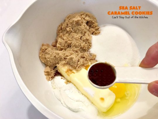 Sea Salt Caramel Cookies | Can't Stay Out of the Kitchen | these amazing #caramel #cookies will rock your world! Great for summer #holidays, Backyard BBQs, Back-to-school parties & family reunions. #dessert