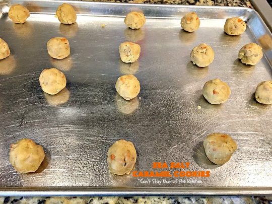 Sea Salt Caramel Cookies | Can't Stay Out of the Kitchen | these amazing #caramel #cookies will rock your world! Great for summer #holidays, Backyard BBQs, Back-to-school parties & family reunions. #dessert