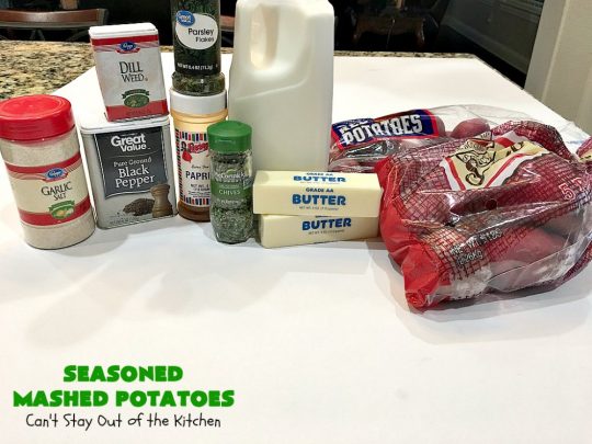 Seasoned Mashed Potatoes | Can't Stay Out of the Kitchen | this easy & delicious #sidedish is one of our favorite ways to enjoy #potatoes. The seasonings dress up #RedPotatoes in a fantastic way. Terrific for #holiday, company or family menus. #SeasonedMashedPotatoes #GlutenFree #MashedPotatoes #casserole #GlutenFreeSideDish #HolidaySideDish #EasterSideDish