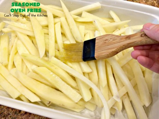 Seasoned Oven Fries | Can't Stay Out of the Kitchen | these delicately seasoned #potatoes are the perfect #SideDish for almost any meal. They're easy to prepare & so delicious to the taste buds. #GlutenFree #Vegan #Healthy #LowCalorie #CleanEating #FrenchFries #SeasonedOvenFries