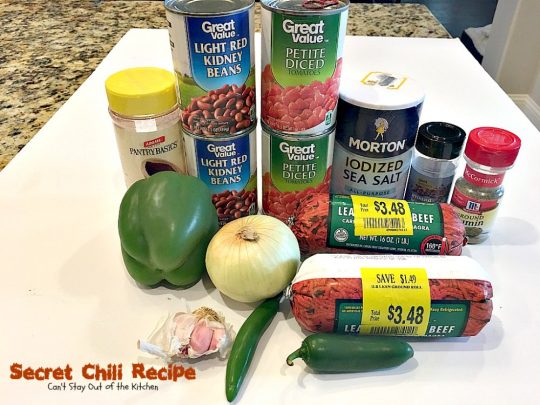 Secret Chili Recipe | Can't Stay Out of the Kitchen | you'll love this family favorite prize-winning #chili with 3 kinds of peppers. #crockpot #beef #kidneybeans #glutenfree