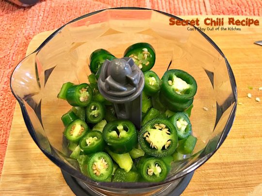 Secret Chili Recipe | Can't Stay Out of the Kitchen | you'll love this family favorite prize-winning #chili with 3 kinds of peppers. #crockpot #beef #kidneybeans #glutenfree
