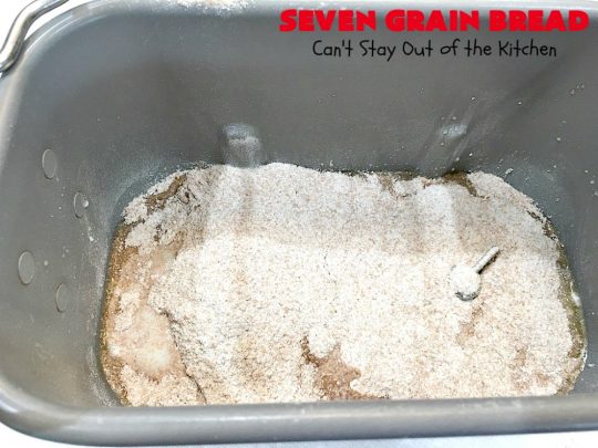 Seven Grain Bread | Can't Stay Out of the Kitchen | this delicious home-baked #bread is perfect for either #breakfast or dinner. It's also incredibly easy since it's made in the #breadmaker. This #recipe uses #VitalWheatGluten so it's light and fluffy. #SevenGrainCereal #SevenGrainBread