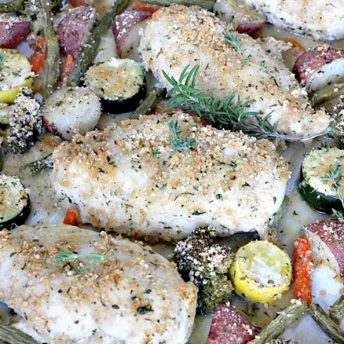 Sheet Pan Parmesan Chicken and Vegetables | Can't Stay Out of the Kitchen | fantastic sheet pan dinner that's so easy & delicious. This one has a delicious #parmesan cheese coating. Perfect for family or company dinners. #chicken #asparagus #glutenfree