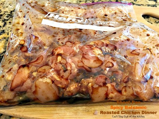Sheet Pan Spicy Balsamic Roasted Chicken Dinner | Can't Stay Out of the Kitchen | easy, one-pan #chicken entree with #asparagus, #broccoli, #cauliflower & #carrots. Perfect 4 #MothersDay or other #holiday dinners too. #glutenfree