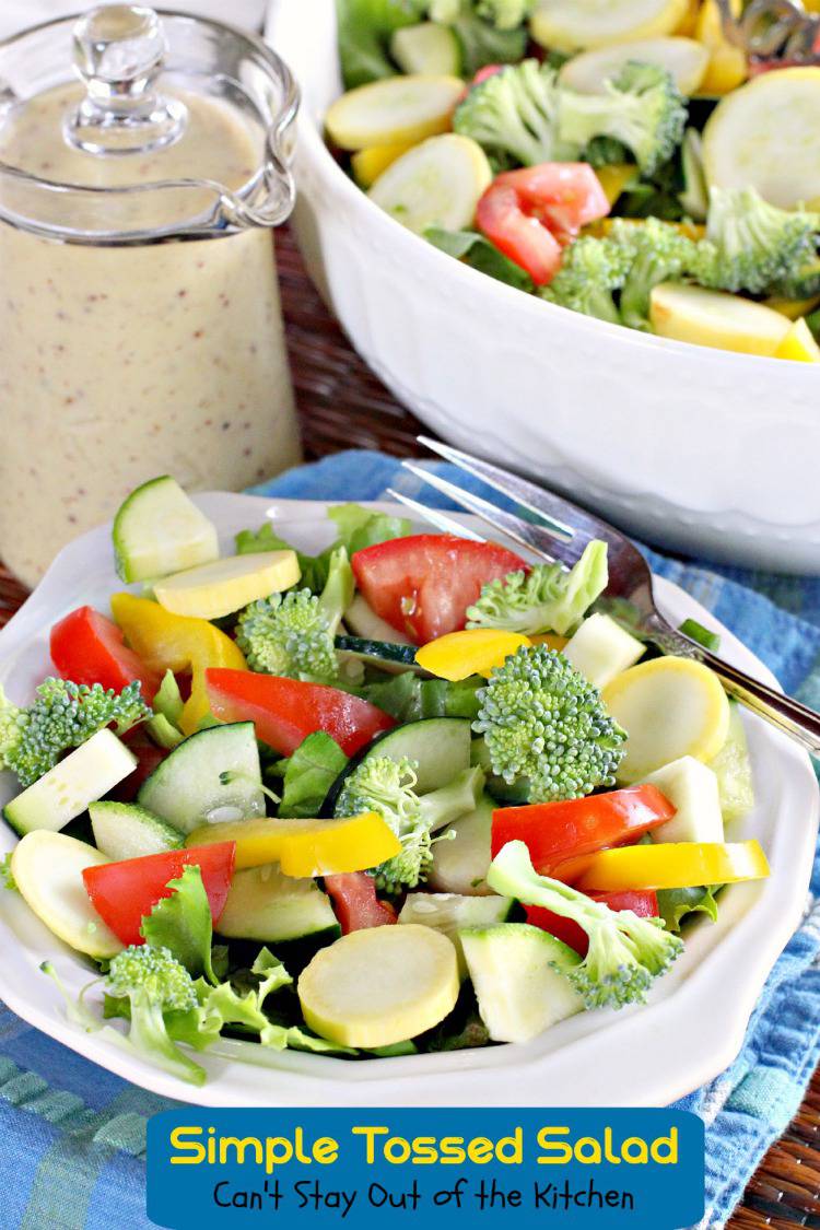Simple Tossed Salad | Can't Stay Out of the Kitchen | tasty #salad ideas and how to prevent #tossedsalads from decaying so quickly. #veggies #sidedish