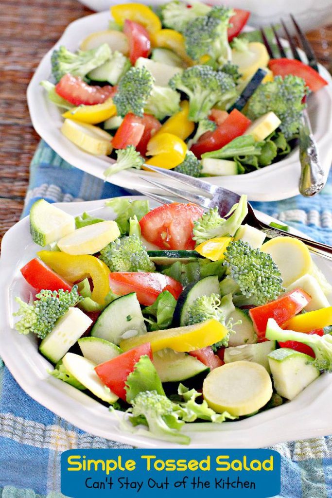 Simple Tossed Salad | Can't Stay Out of the Kitchen | tasty #salad ideas and how to prevent #tossedsalads from decaying so quickly. #veggies #sidedish