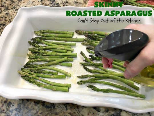 Skinny Roasted Asparagus | Can't Stay Out of the Kitchen | Wow this 6-ingredient #recipe is something special! #Asparagus made this way is heavenly. It uses a 6-cheese blend that's fantastic. Terrific for company or #holiday dinners. #Healthy, #LowCalorie & #GlutenFree. #ItalianCheeseBlend #SkinnyRoastedAsparagus #HolidaySideDish #MothersDay #FathersDay