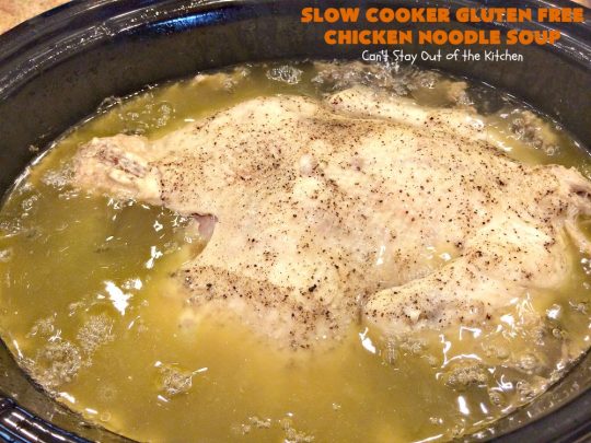 Slow Cooker Gluten Free Chicken Noodle Soup | this delicious #ChickenNoodleSoup #recipe is easy even though it's from scratch! It's great comfort food any time of the year but especially wonderful in the fall. #chicken #noodles #glutenfree #slowcooker #soup #crockpot #chickensoup