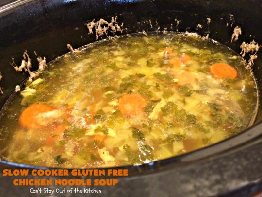 Slow Cooker Gluten Free Chicken Noodle Soup | this delicious #ChickenNoodleSoup #recipe is easy even though it's from scratch! It's great comfort food any time of the year but especially wonderful in the fall. #chicken #noodles #glutenfree #slowcooker #soup #crockpot #chickensoup