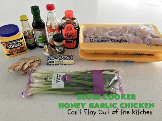 Slow Cooker Honey Garlic Chicken | Can't Stay Out of the Kitchen | this is one of the easiest #Asian style #chicken #recipes since the sauce is stirred together in the #crockpot & the #chicken is added on top! Very easy, very delicious, very filling & satisfying. It cooks in a few hours too, so it doesn't take long to prepare. #SlowCooker #honey #garlic #ginger #HoneyGarlicChicken #SlowCookerHoneyGarlicChicken #SlowCookerChickenRecipe