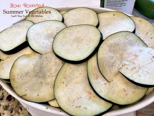 Slow Roasted Summer Vegetables | Can't Stay Out of the Kitchen | you've never had #veggies that taste as wonderful as the way these do. Slow roasting and assorted herbs make these garden vegetables incredibly tasty. #vegan #glutenfree #eggplant #tomatoes #zucchini
