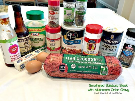 Smothered Salisbury Steak with Mushroom Onion Gravy | Can't Stay Out of the Kitchen | this is the BEST #SalisburySteak I've ever eaten. Tender, mouthwatering, amazing! #beef #steak #glutenfree