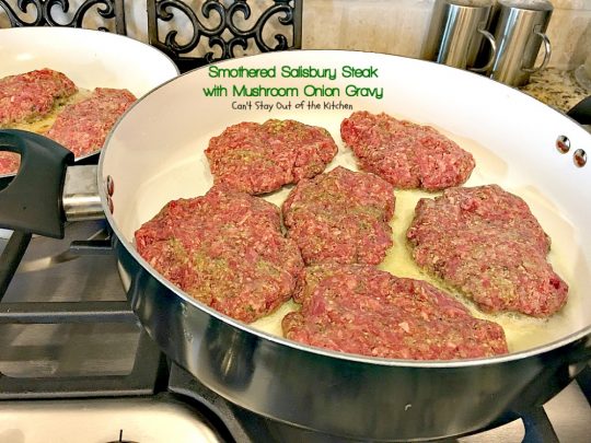 Smothered Salisbury Steak with Mushroom Onion Gravy | Can't Stay Out of the Kitchen | this is the BEST #SalisburySteak I've ever eaten. Tender, mouthwatering, amazing! #beef #steak #glutenfree