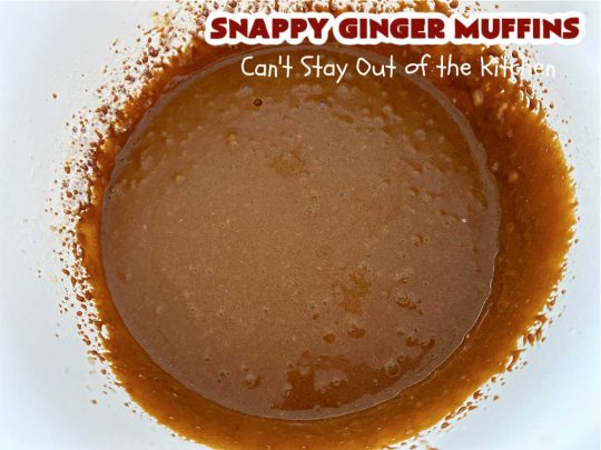 Snappy Ginger Muffins | Can't Stay Out of the Kitchen | #Molasses, #cinnamon & #ginger give these #muffins their fantastic #Gingerbread taste. Every bite will have you dreaming of another! Great for weekend, company or a #holiday #breakfast or #brunch. #HolidayBreakfast #GingerMuffins #SnappyGingerMuffins #GingerbreadMuffins