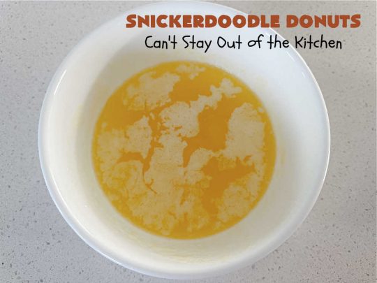 Snickerdoodle Donuts | Can't Stay Out of the Kitchen | #SnickerdoodleDonuts are outrageously good! These marvelous #donuts include triple the #cinnamon & #Snickerdoodle flavor with both cinnamon & #CinnamonChips in the batter & a thick #CinnamonSugar coating on the outside that puts them over-the-top. Perfect for a weekend, company or #holiday #breakfast. Everyone will rave over these! #HolidayBreakfast
