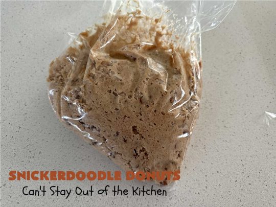 Snickerdoodle Donuts | Can't Stay Out of the Kitchen | #SnickerdoodleDonuts are outrageously good! These marvelous #donuts include triple the #cinnamon & #Snickerdoodle flavor with both cinnamon & #CinnamonChips in the batter & a thick #CinnamonSugar coating on the outside that puts them over-the-top. Perfect for a weekend, company or #holiday #breakfast. Everyone will rave over these! #HolidayBreakfast