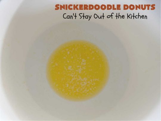 Snickerdoodle Donuts | Can't Stay Out of the Kitchen | #SnickerdoodleDonuts are outrageously good! These marvelous #donuts include triple the #cinnamon & #Snickerdoodle flavor with both cinnamon & #CinnamonChips in the batter & a thick #CinnamonSugar coating on the outside that puts them over-the-top. Perfect for a weekend, company or #holiday #breakfast. Everyone will rave over these! #HolidayBreakfast