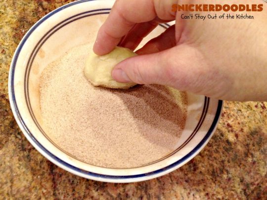 Snickerdoodles | Can't Stay Out of the Kitchen | the BEST #Snickerdoodles #recipe ever! These are our favorite #cookies. Terrific for #potluck & #Tailgating parties. Every bite will have you in ecstasy! #cinnamon #dessert #SnickerdoodlesDessert #CinnamonDessert #FavoriteSnickerdoodlesCookies