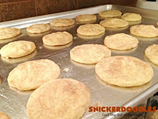 Snickerdoodles | Can't Stay Out of the Kitchen | the BEST #Snickerdoodles #recipe ever! These are our favorite #cookies. Terrific for #potluck & #Tailgating parties. Every bite will have you in ecstasy! #cinnamon #dessert #SnickerdoodlesDessert #CinnamonDessert #FavoriteSnickerdoodlesCookies