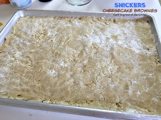 Snickers Cheesecake Brownies | Can't Stay Out of the Kitchen | You will absolutely devour these sensational #brownies! #Snickers #cheesecake & #chocolatechip #cookie dough are terrific together! #chocolate #dessert