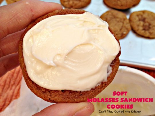 Soft Molasses Sandwich Cookies | Can't Stay Out of the Kitchen | these are always one of our most requested #cookies at #Christmas. Everybody loves them! #molasses #dessert #whoopiepie