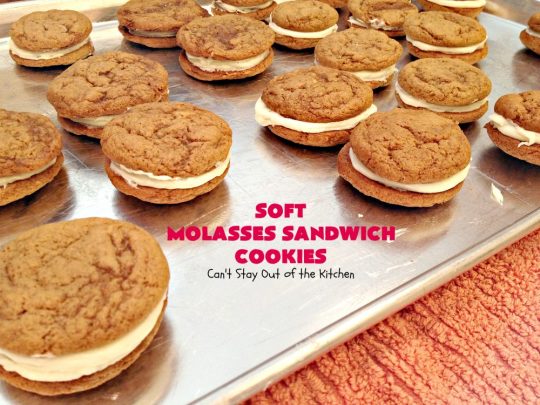 Soft Molasses Sandwich Cookies | Can't Stay Out of the Kitchen | these are always one of our most requested #cookies at #Christmas. Everybody loves them! #molasses #dessert #whoopiepie
