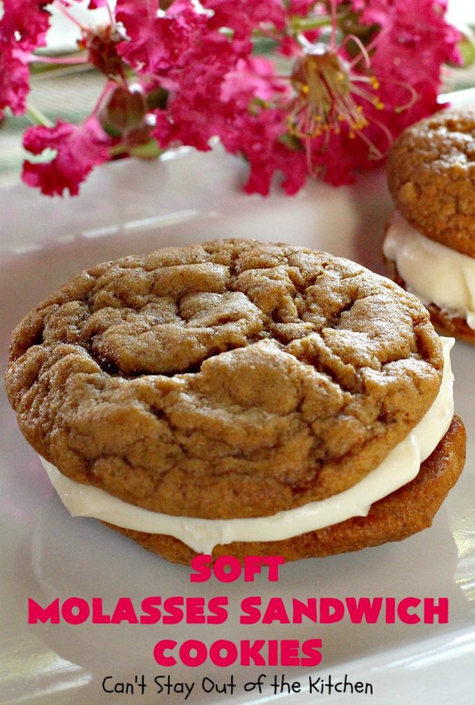 Soft Molasses Sandwich Cookies | Can't Stay Out of the Kitchen | these are always one of our most requested #cookies at #Christmas. Everybody loves them! #molasses #dessert #whoopiepie