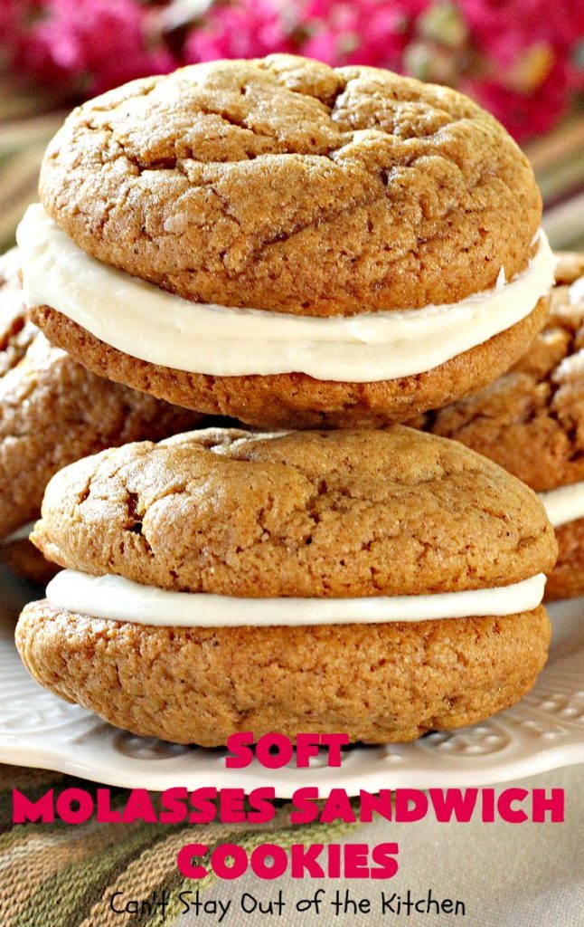 Soft Molasses Sandwich Cookies | Can't Stay Out of the Kitchen | these are always one of our most requested #cookies at #Christmas. Everybody loves them! #molasses #dessert #whoopiepie