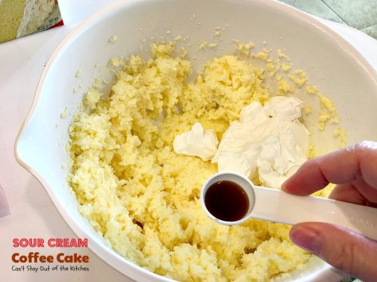 Sour Cream Coffee Cake | Can't Stay Out of the Kitchen | this luscious #coffeecake has a #praline filling to die for! Great for a #holiday #breakfast or #dessert. #cake