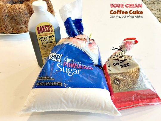 Sour Cream Coffee Cake | Can't Stay Out of the Kitchen | this luscious #coffeecake has a #praline filling to die for! Great for a #holiday #breakfast or #dessert. #cake