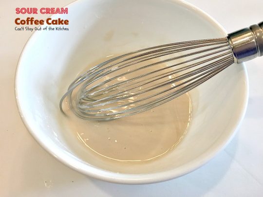 Sour Cream Coffee Cake | Can't Stay Out of the Kitchen | this luscious #coffeecake has a #praline filling to die for! Great for a #holiday #breakfast or #dessert. #cake