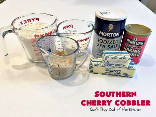 Southern Cherry Cobbler | Can't Stay Out of the Kitchen | This fantastic #cherry #cobbler is the perfect #dessert for company now that fresh #cherries are in season. Terrific for potlucks & backyard BBQs. #cherrycobbler #Canbassador #NorthwestCherryGrowers