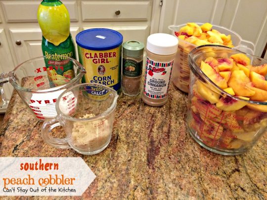 Southern Peach Cobbler | Can't Stay Out of the Kitchen | BEST #peachcobbler recipe ever! We loved this cobbler served with #icecream. #peaches #dessert