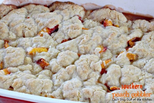 Southern Peach Cobbler | Can't Stay Out of the Kitchen | BEST #peachcobbler recipe ever! We loved this cobbler served with #icecream. #peaches #dessert