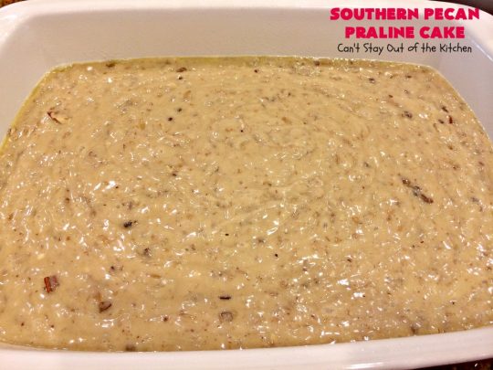 Southern Pecan Praline Cake | Can't Stay Out of the Kitchen | this fantastic #cake tastes like eating #pralines in a butter #pecan cake! It explodes in flavor & is perfect for #dessert or a #holiday #breakfast since it has the consistency of #coffeecake. #Easter #MothersDay #FathersDay