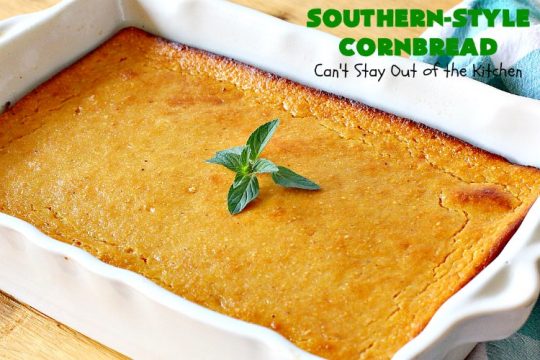 Southern-Style Cornbread | Can't Stay Out of the Kitchen | this is one of the BEST #cornbread #recipes you'll ever eat! It's so mouthwatering & delicious it's like eating #dessert! Every bite will have you coming back for more. #Southern #molasses #SouthernCornbread #SouthernStyleCornbread #cornmeal #MoistCornbread #BestCornbread #Fall #FallBaking