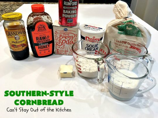 Southern-Style Cornbread | Can't Stay Out of the Kitchen | this is one of the BEST #cornbread #recipes you'll ever eat! It's so mouthwatering & delicious it's like eating #dessert! Every bite will have you coming back for more. #Southern #molasses #SouthernCornbread #SouthernStyleCornbread #cornmeal #MoistCornbread #BestCornbread #Fall #FallBaking