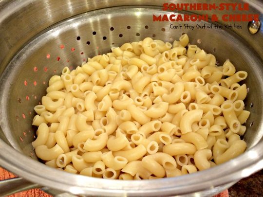 Southern-Style Macaroni and Cheese | Can't Stay Out of the Kitchen | I love this fantastic #macaroni & #cheese dish. It uses 3 cheeses & gets its zip from #cajun seasoning. This kid-friendly #casserole is perfect for potlucks or #MeatlessMondays. #macaroniandcheese