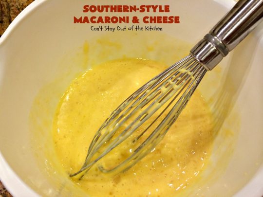 Southern-Style Macaroni and Cheese | Can't Stay Out of the Kitchen | I love this fantastic #macaroni & #cheese dish. It uses 3 cheeses & gets its zip from #cajun seasoning. This kid-friendly #casserole is perfect for potlucks or #MeatlessMondays. #macaroniandcheese