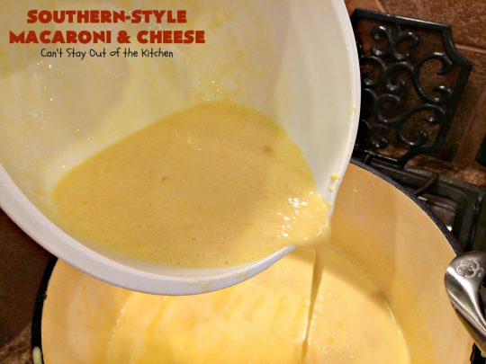 Southern-Style Macaroni and Cheese | Can't Stay Out of the Kitchen | I love this fantastic #macaroni & #cheese dish. It uses 3 cheeses & gets its zip from #cajun seasoning. This kid-friendly #casserole is perfect for potlucks or #MeatlessMondays. #macaroniandcheese