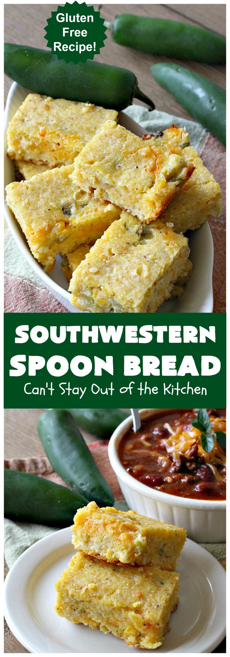 Southwestern Spoon Bread | Can't Stay Out of the Kitchen | this delicious #SpoonBread is a cross between #CornCasserole & #cornbread. It has rich #TexMex flavor using diced #GreenChilies & #CheddarCheese. #corn #SouthwesternSpoonBread