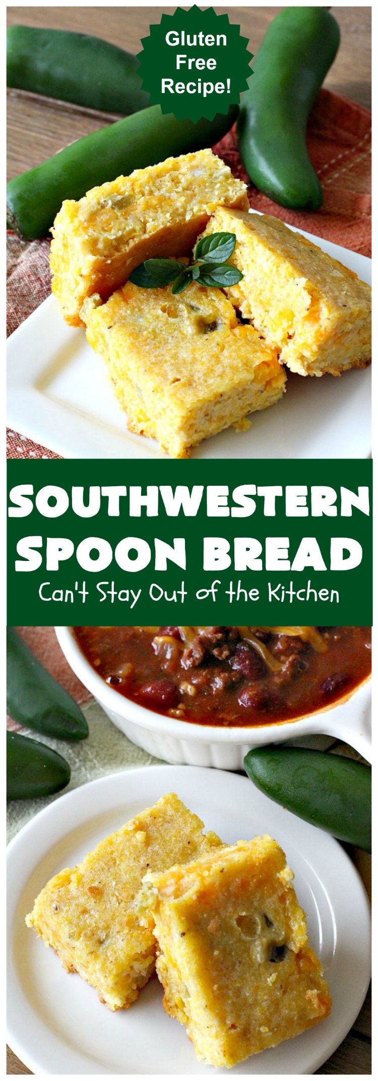 Southwestern Spoon Bread | Can't Stay Out of the Kitchen | this delicious #SpoonBread is a cross between #CornCasserole & #cornbread. It has rich #TexMex flavor using diced #GreenChilies & #CheddarCheese. #corn #SouthwesternSpoonBread