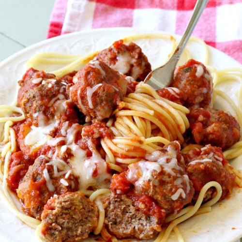 Spaghetti and Meatballs With Italian Sausage | Can't Stay Out of the Kitchen | amazing comfort food #recipe with both #beef #meatballs and #ItalianSausage. Hearty, filling & satisfying. #pork #GroundBeef #spaghetti #SpaghettiAndMeatballs #Italian #SpaghettiAndMeatballsWithItalianSausage