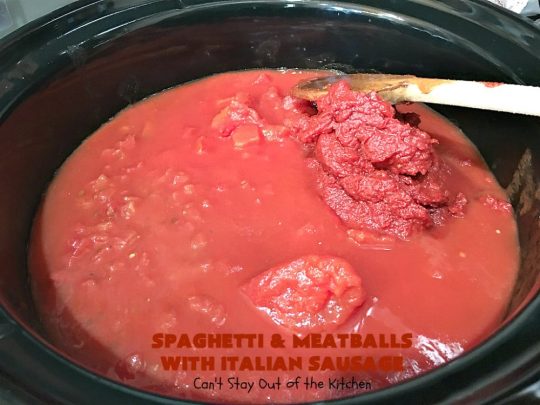Spaghetti and Meatballs With Italian Sausage | Can't Stay Out of the Kitchen | amazing comfort food #recipe with both #beef #meatballs and #ItalianSausage. Hearty, filling & satisfying. #pork #GroundBeef #spaghetti #SpaghettiAndMeatballs #Italian #SpaghettiAndMeatballsWithItalianSausage