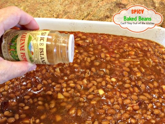 Spicy Baked Beans | Can't Stay Out of the Kitchen | great for summer picnics, these #bakedbeans have cayenne pepper for a little kick! #bacon