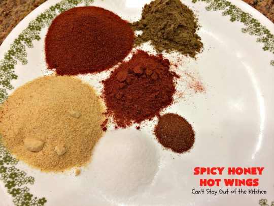 Spicy Honey Hot Wings | Can't Stay Out of the Kitchen | these #chicken #wings are awesome! They're a terrific #appetizer for #tailgating #NewYearsDay or #SuperBowl parties. #gluenfree